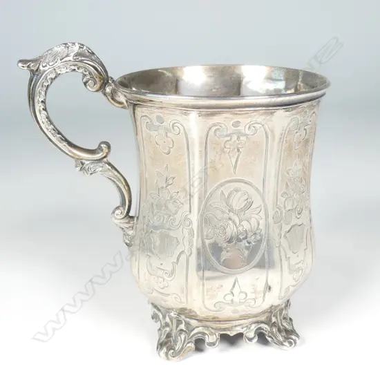 A Victorian silver mug
