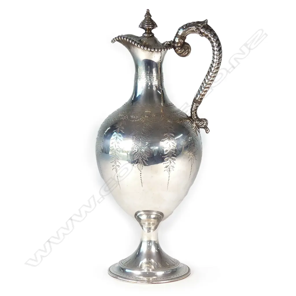 A Victorian silver claret jug Image 1++
