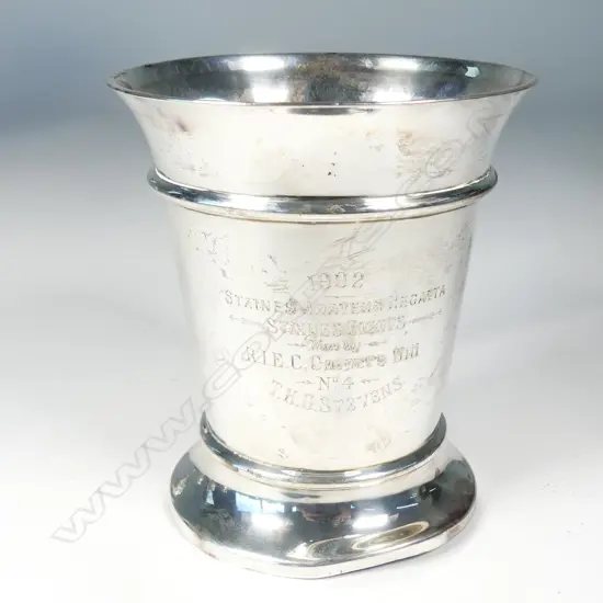 An Edwardian silver trophy mug