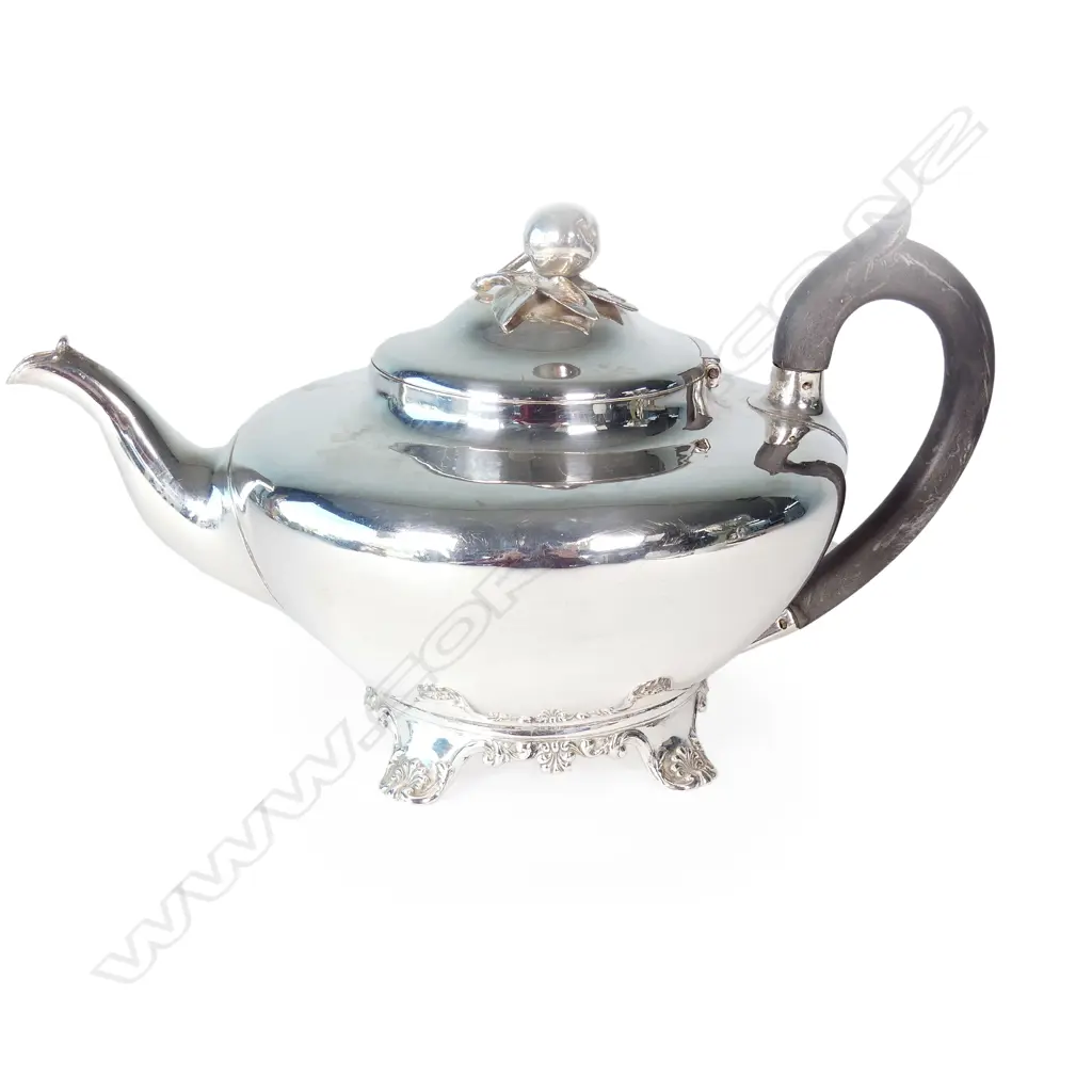 A Victorian silver teapot Image 1++