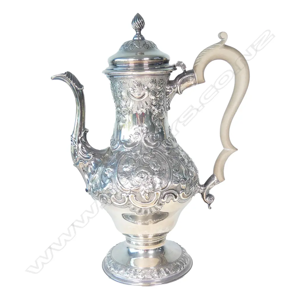 A George III silver coffee pot Image 1++