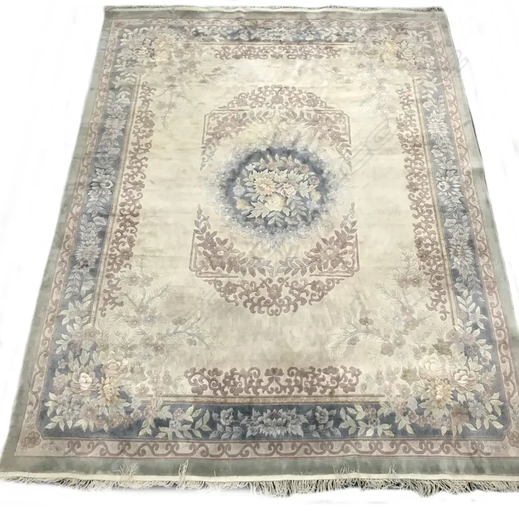 A quality large Chinese hand knotted silk pile carpet Image 1++