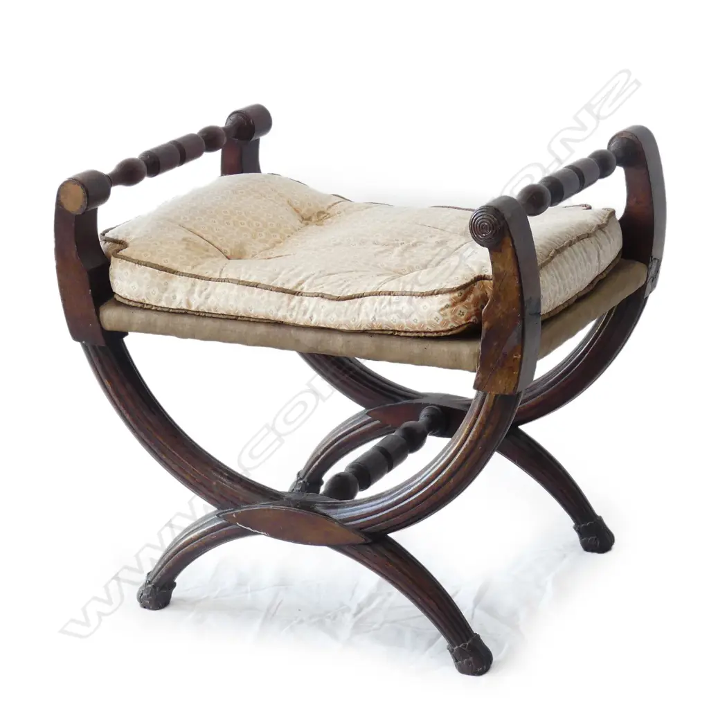 An Edwardian mahogany cerrule stool Image 1++