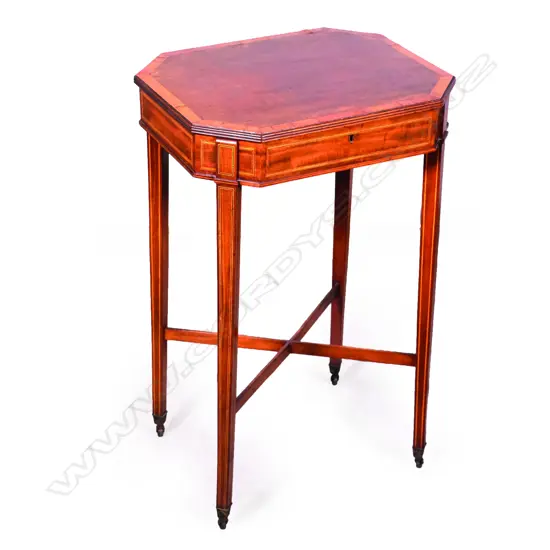 A 19thC mahogany sewing table