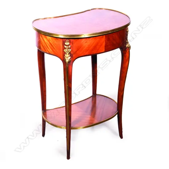 A French kingwood kidney shaped occasional table