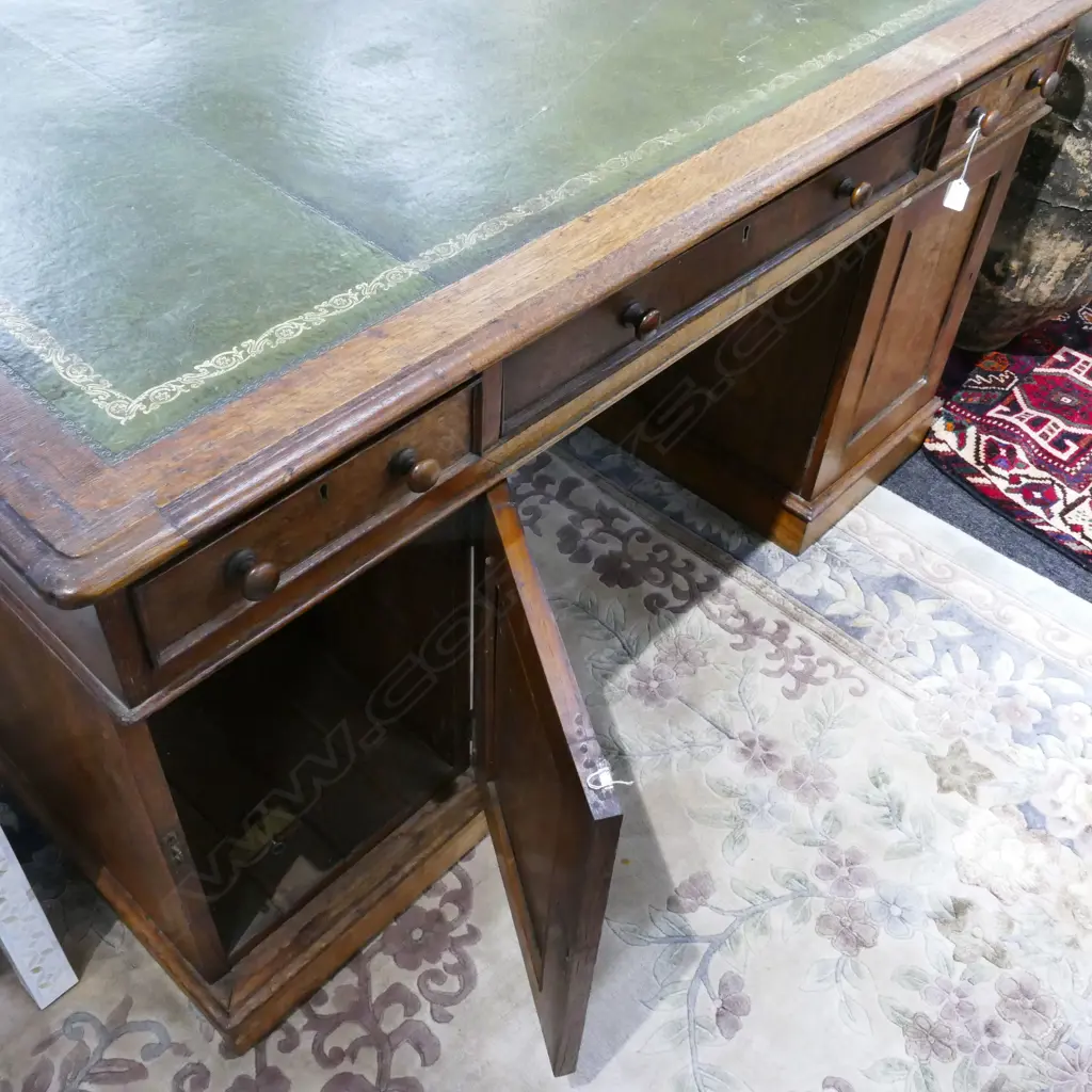 A Victorian oak partners desk Image 1++