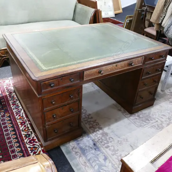 A Victorian oak partners desk
