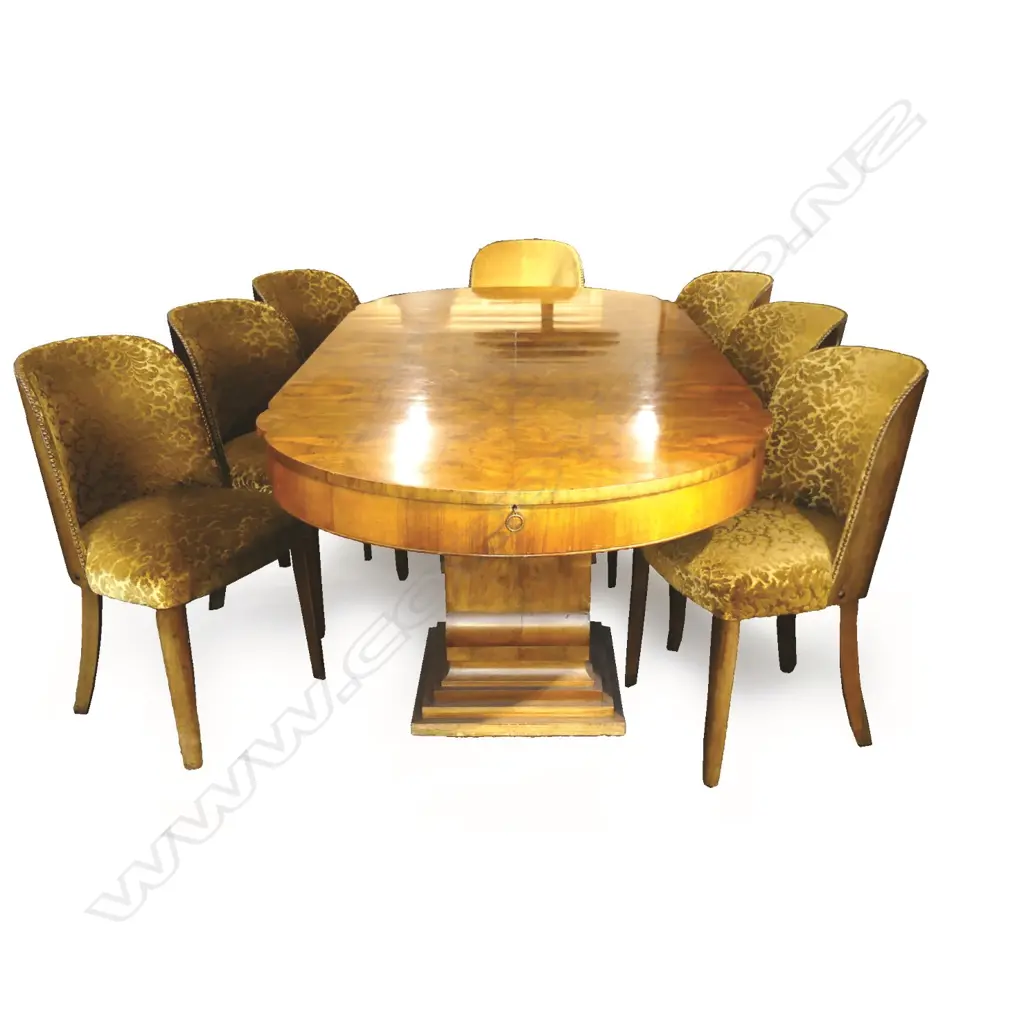 An impressive Art Deco walnut dining suite Image 1++