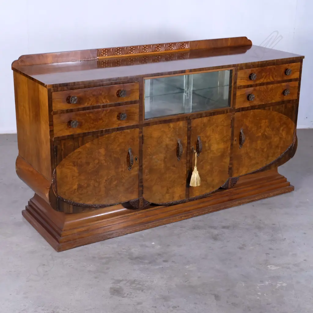 An Art Deco walnut sideboard Image 1++