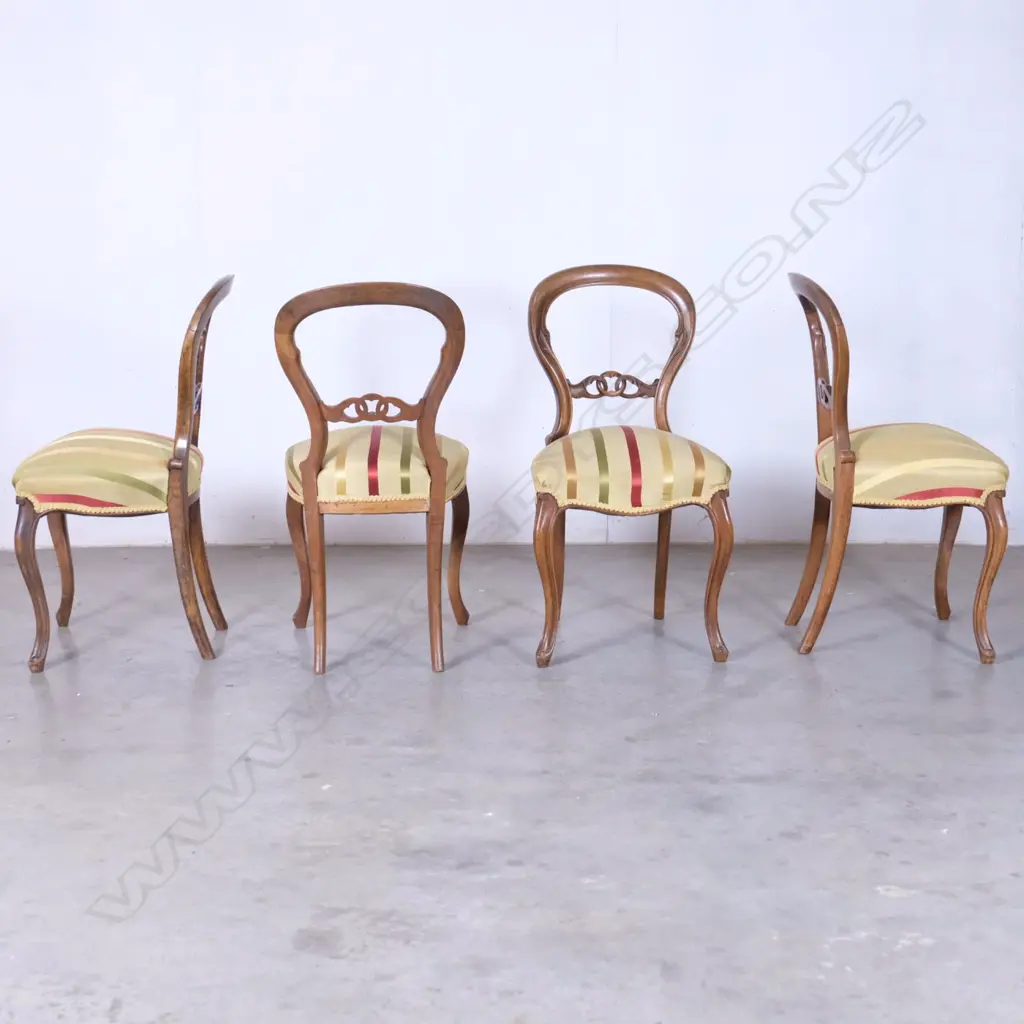 A set of six Victorian mahogany balloon back dining chairs Image 1++