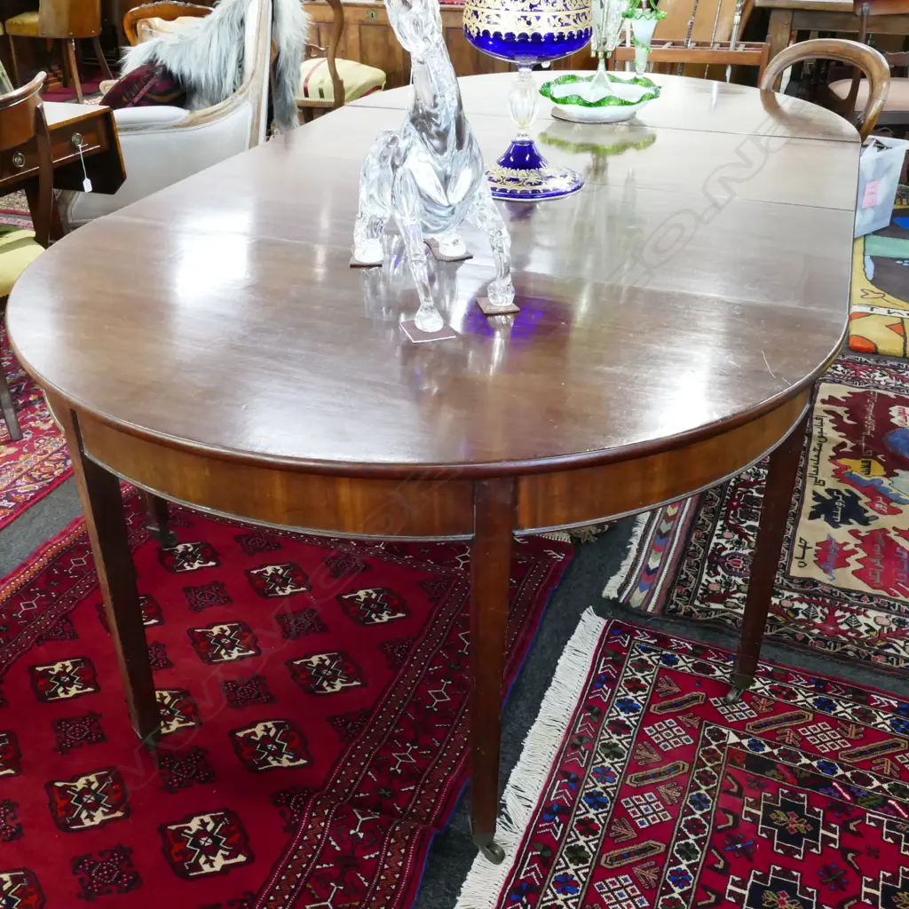 A Regency mahogany D-end extension dining table Image 1++
