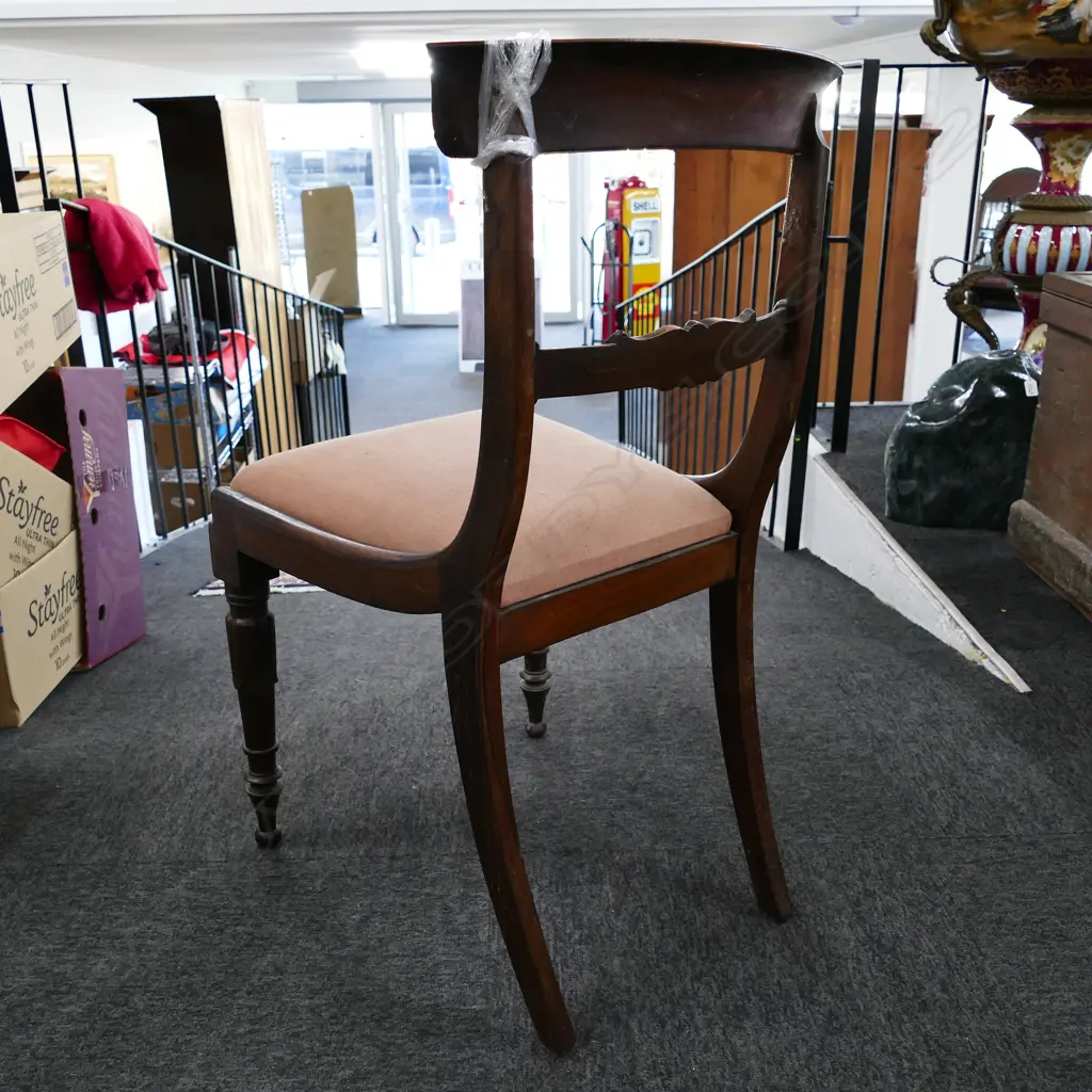 CATALOGUE CORRECTION SHOULD READ: Five (rather than six) Regency rosewood bar back dining chairs Image 1++