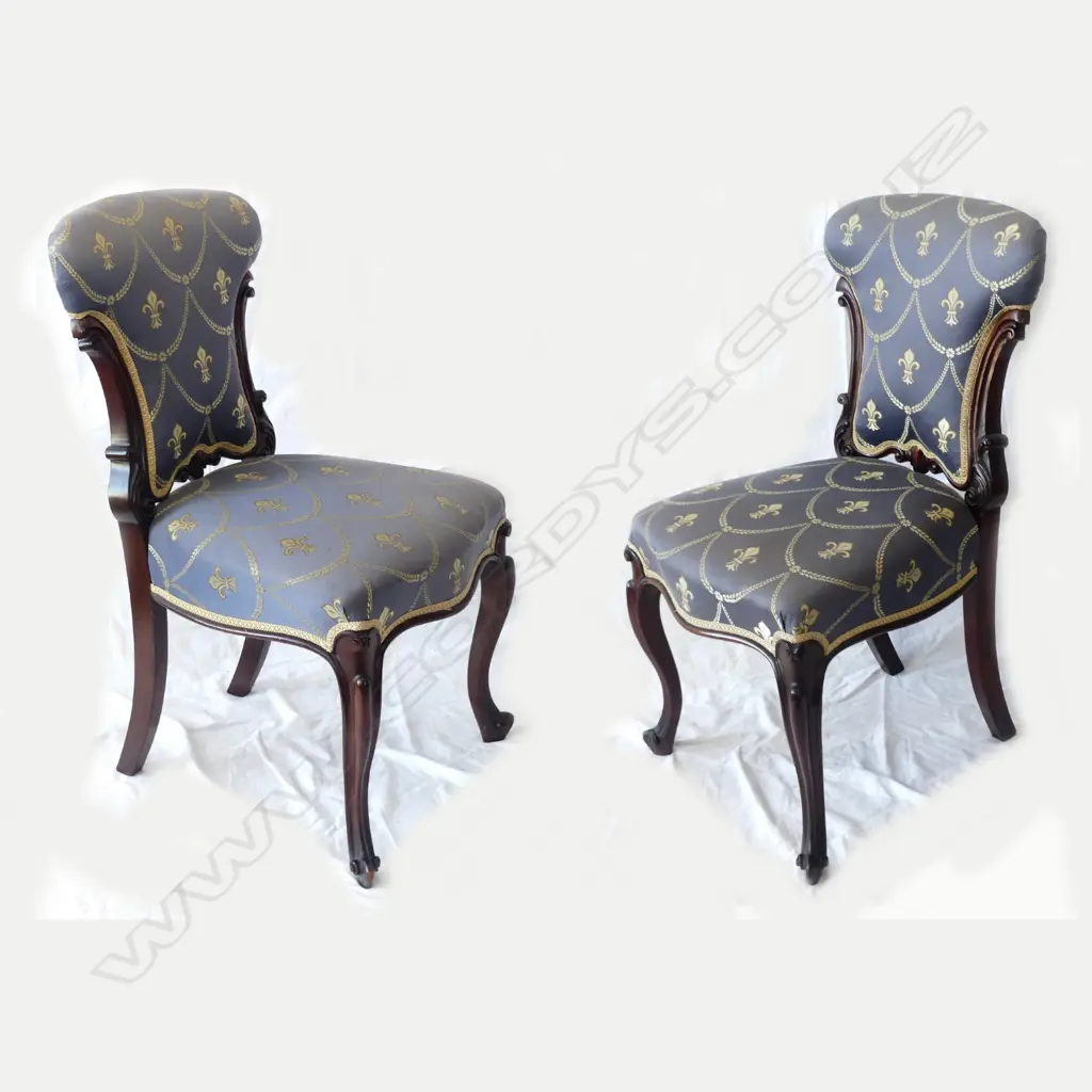 A pair of Victorian mahogany chairs Image 1++