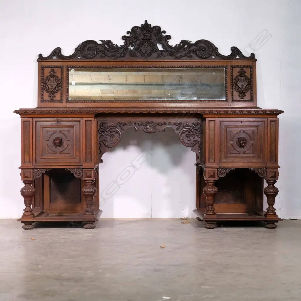 A 19thC Continental oak sideboard Image 1++