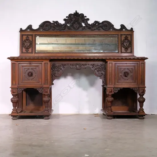 A 19thC Continental oak sideboard