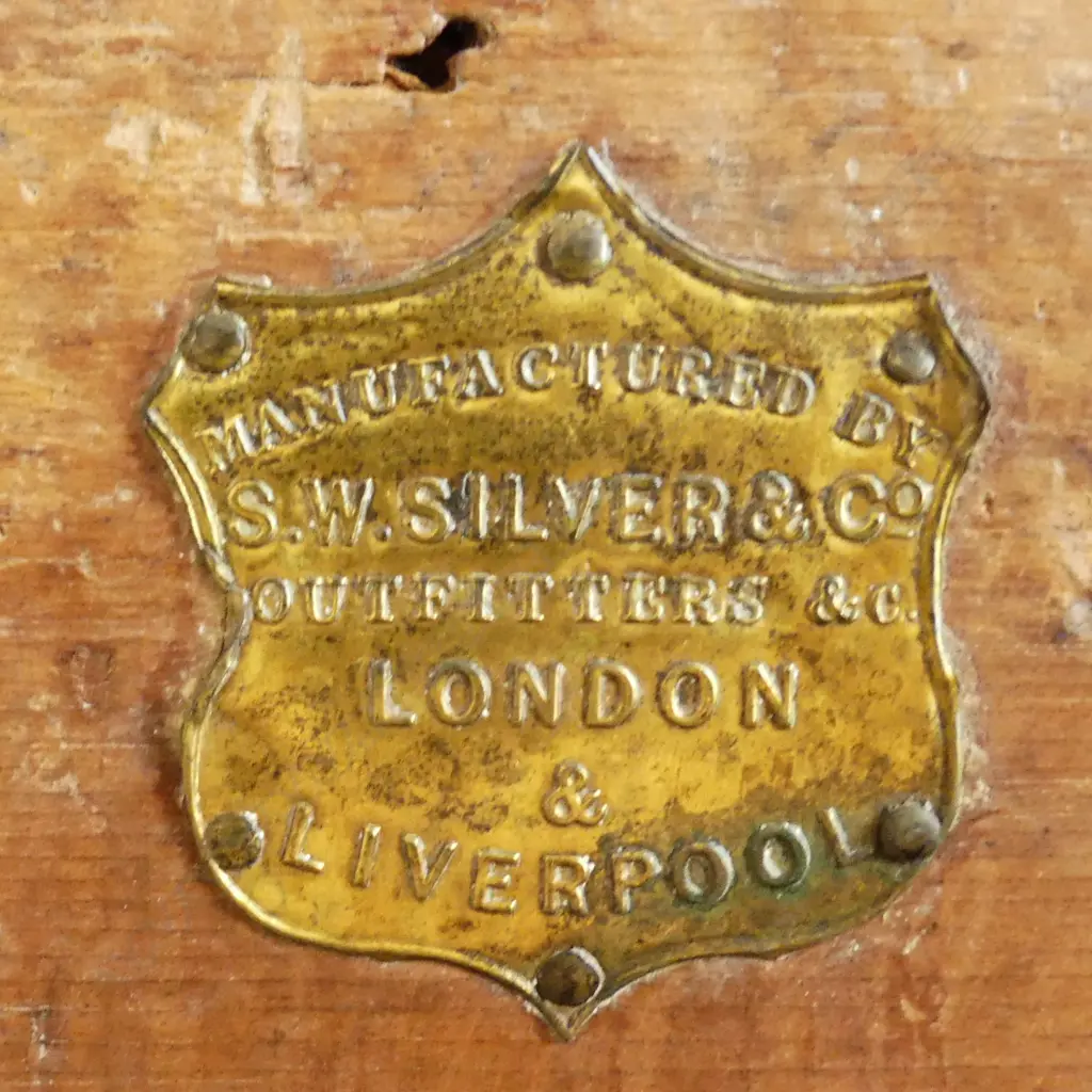 A Victorian S.W. Silver & Co. London mahogany split campaign chest Image 1++