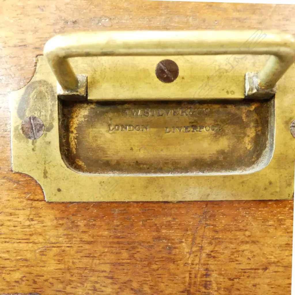 A Victorian S.W. Silver & Co. London mahogany split campaign chest Image 1++