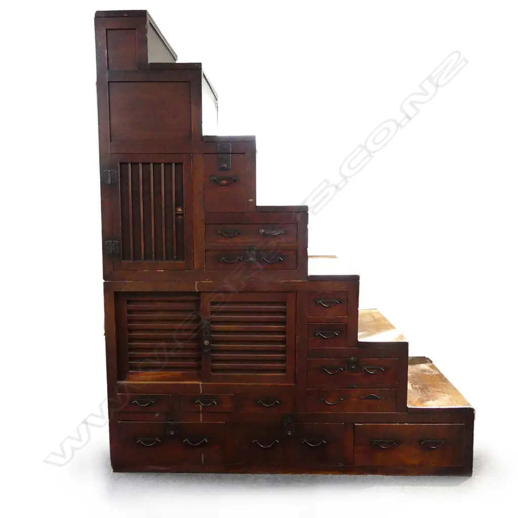 A late 19thC Japanese step chest (kaidan-dansu) Image 1++