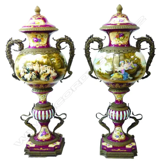A pair of large and impressive 19thC/20thC Continental urns