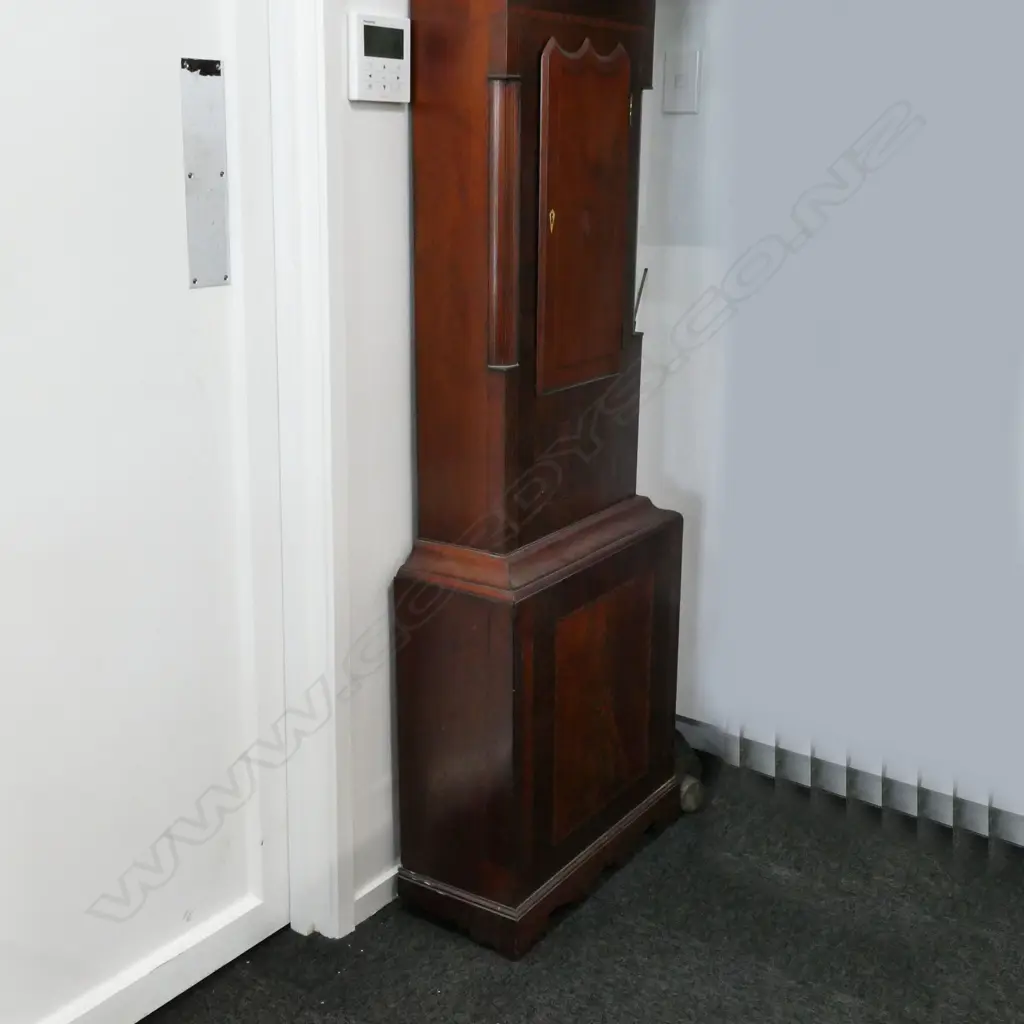 A Sheraton revival mahogany long case clock Image 1++