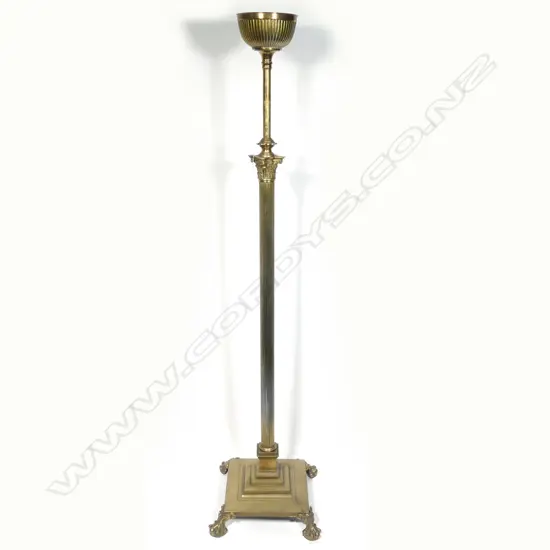 A Victorian telescopic torchere lampstand