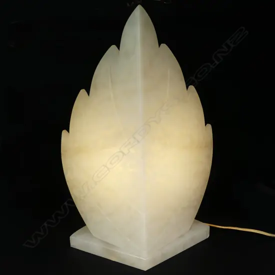 An Art Deco style alabaster table lamp