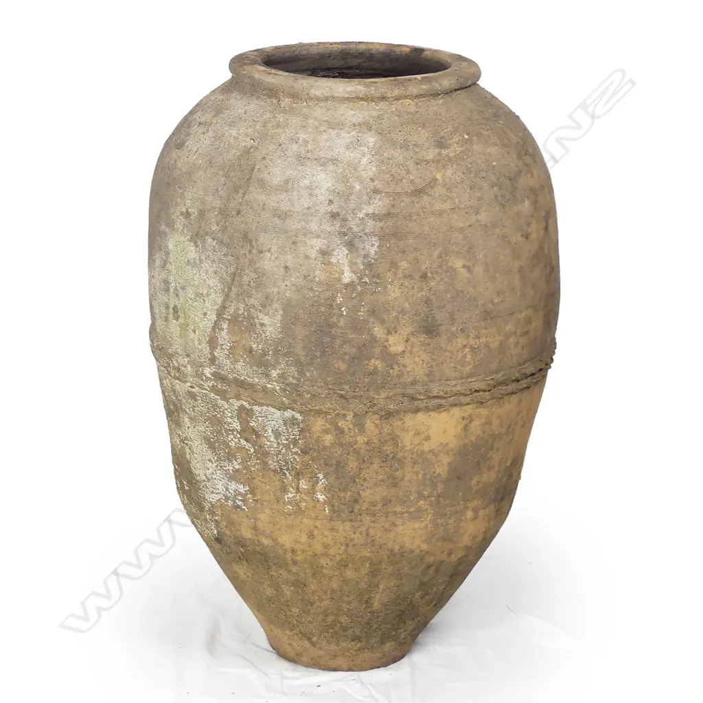An old European terracotta tall storage jar Image 1++
