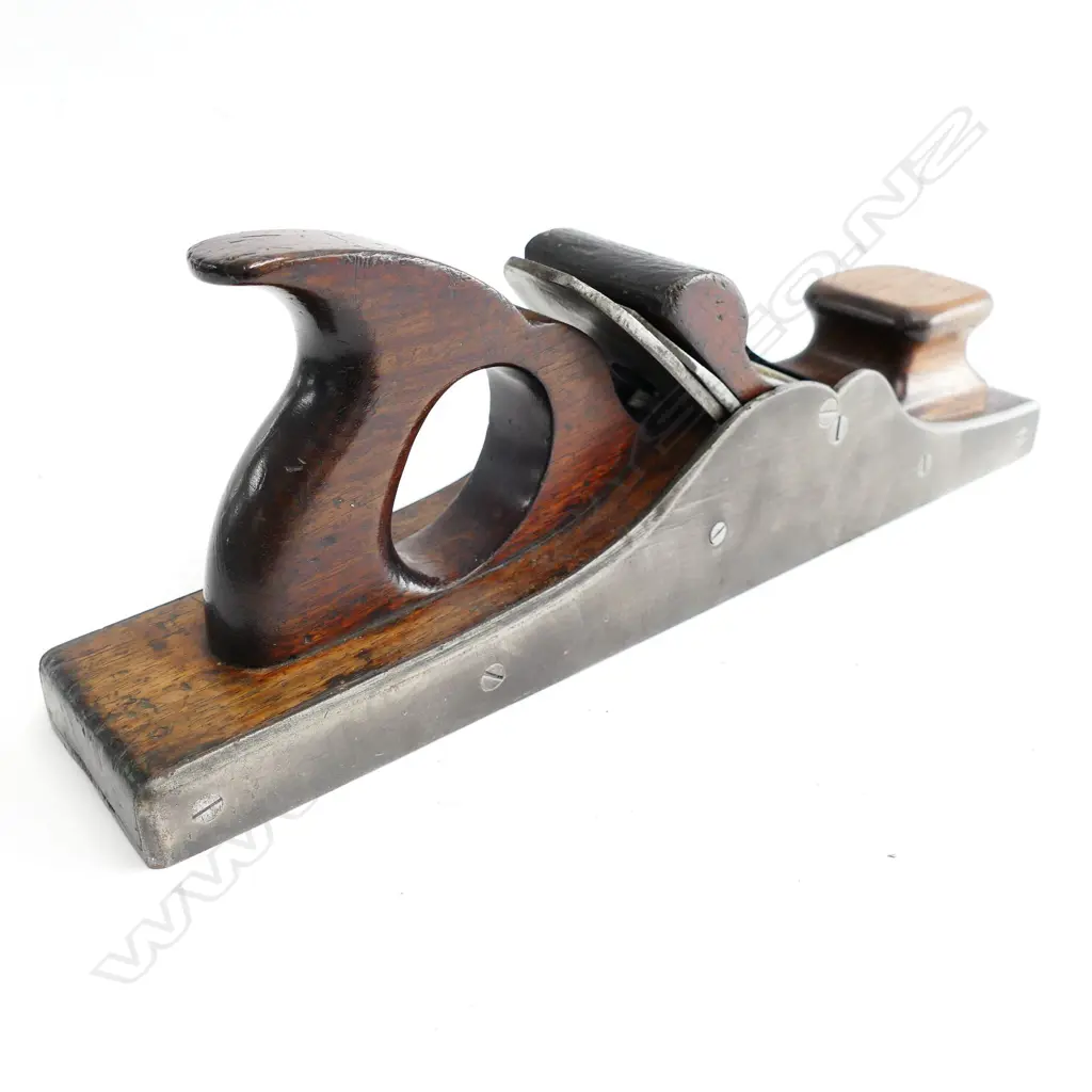 An early 19thC steel and rosewood panel plane Image 1++