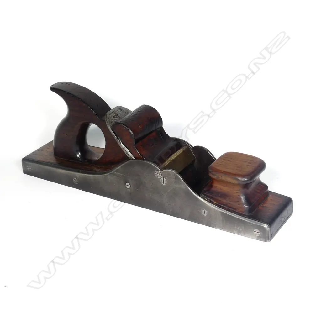 An early 19thC steel and rosewood panel plane Image 1++