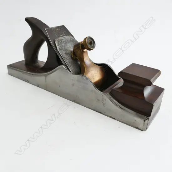 A 19thC 13½" steel and rosewood panel plane
