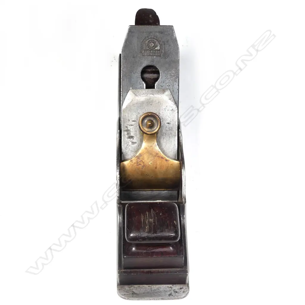 A 19thC 14½" Mathieson steel and rosewood panel plane Image 1++