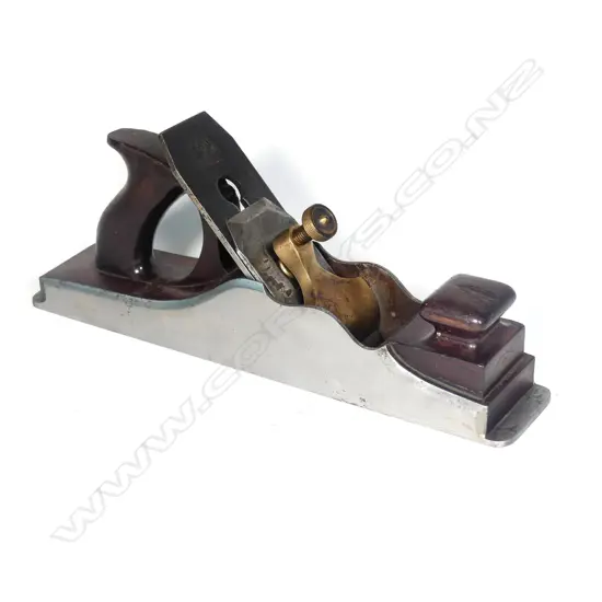 A 19thC 14½" Mathieson steel and rosewood panel plane