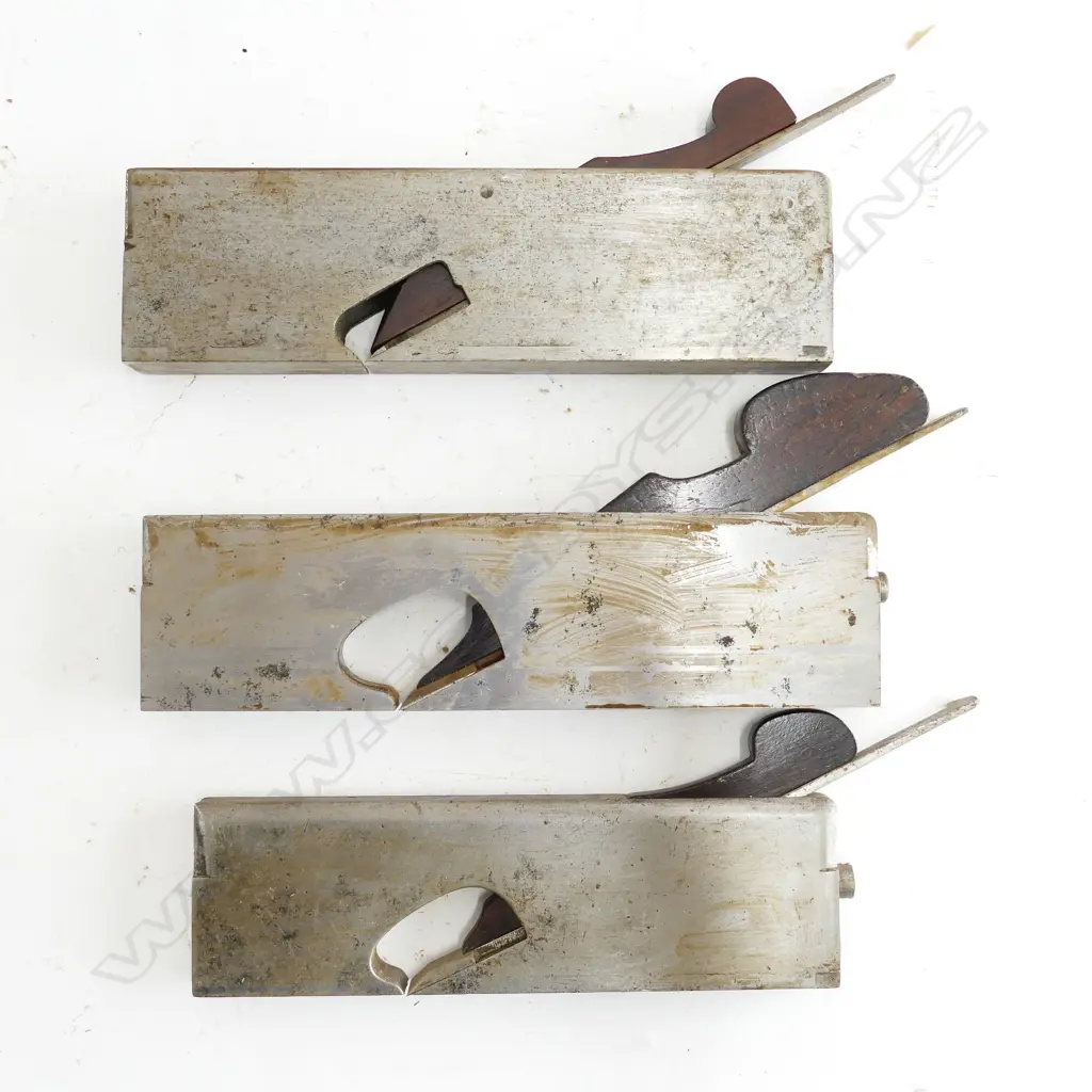 Three rosewood infill steel rebate planes Image 1++