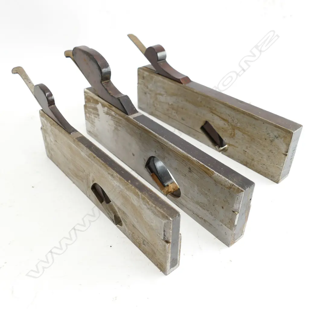 Three rosewood infill steel rebate planes Image 1++
