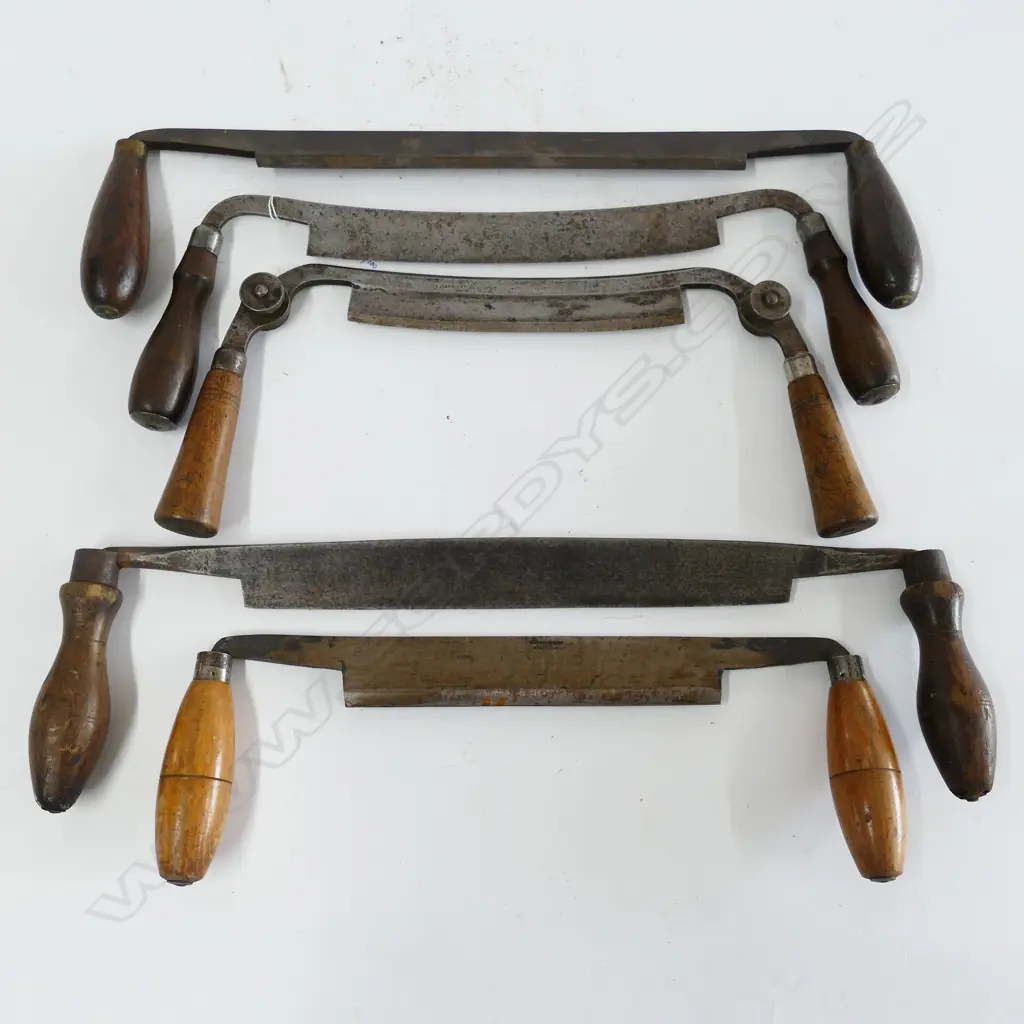 Five various two handled draw knives Image 1++
