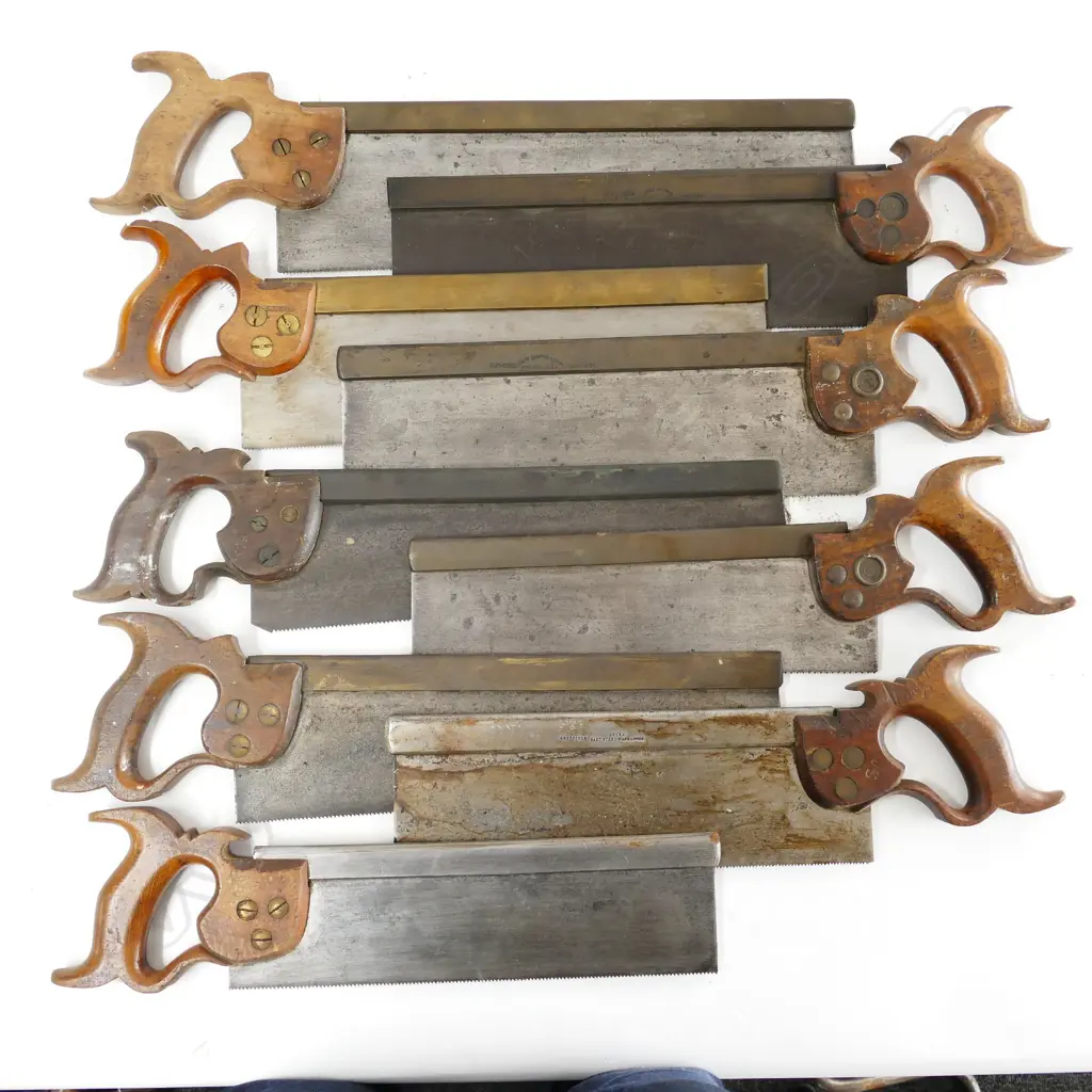 Nine various tenon saws Image 1++