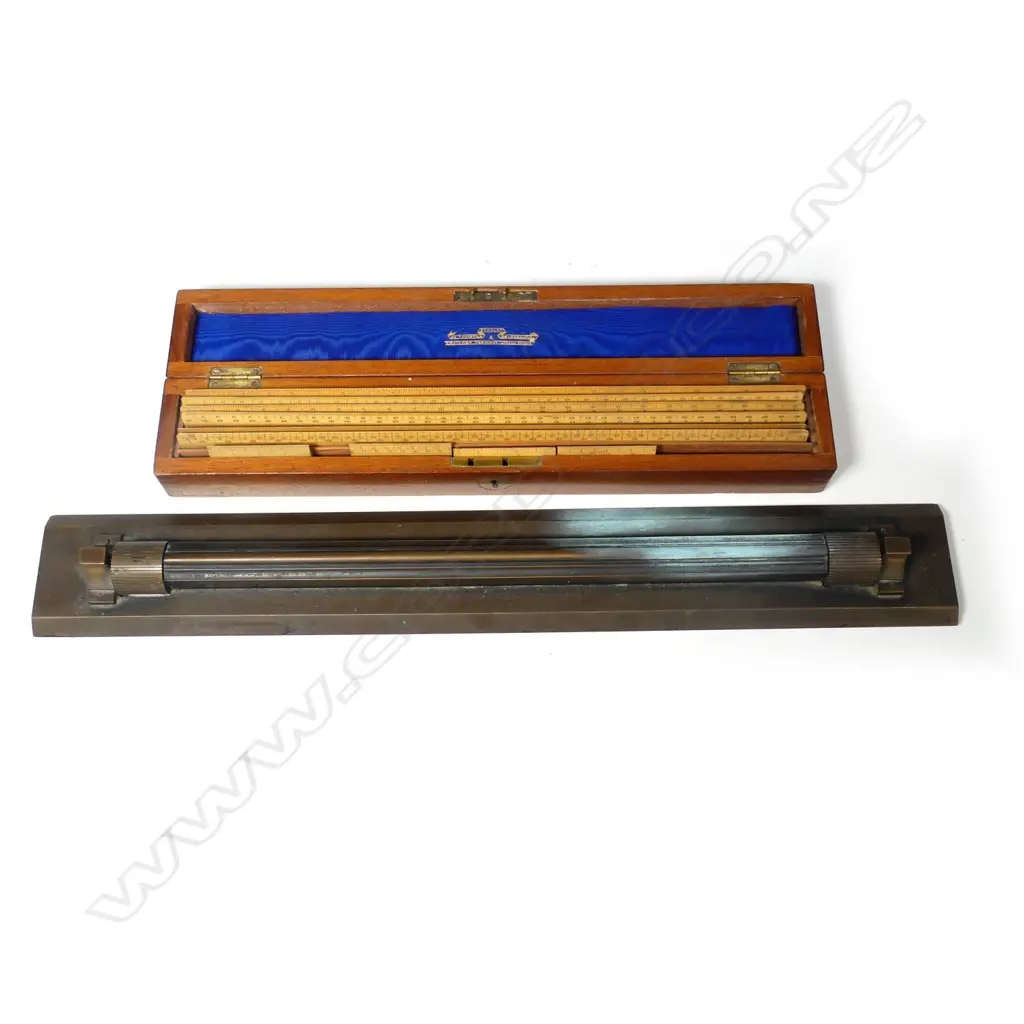 A cased set of Stanley draughtsman's rules Image 1++