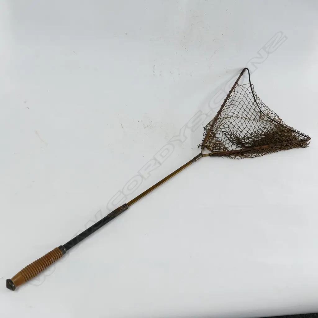 19thC japanned brass landing net Image 1++