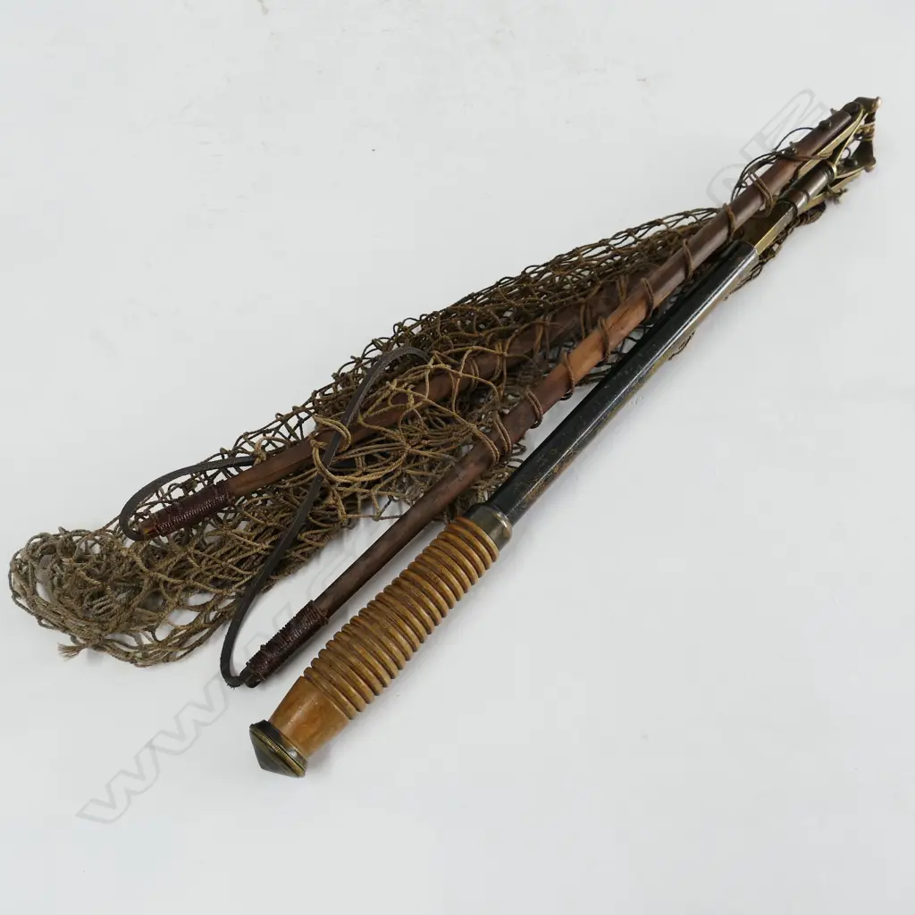 19thC japanned brass landing net Image 1++