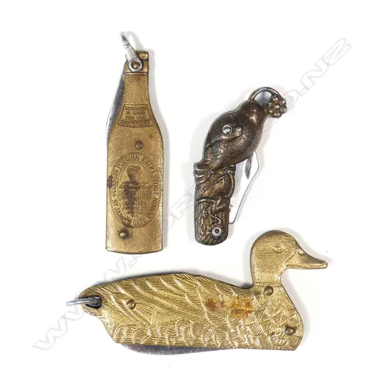 Three vintage novelty pocketknives