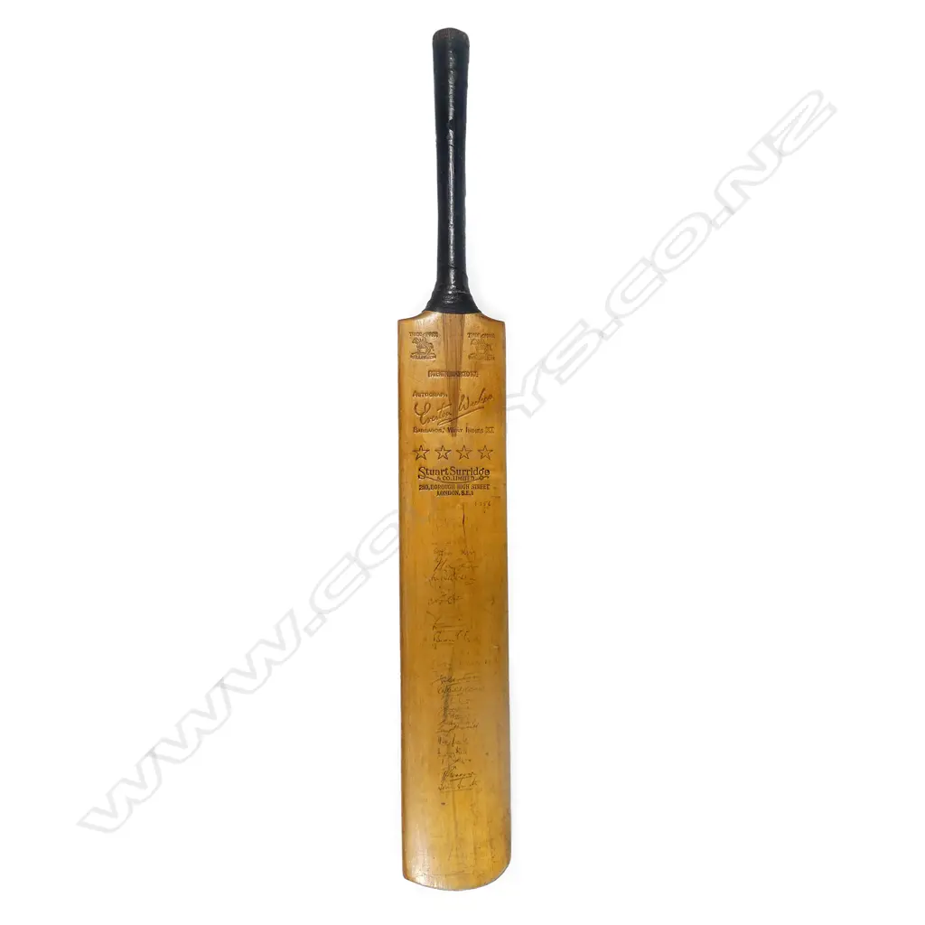 A rare c.1955-56 'Autograph Barbados West Indies XI' signed cricket bat Image 1++