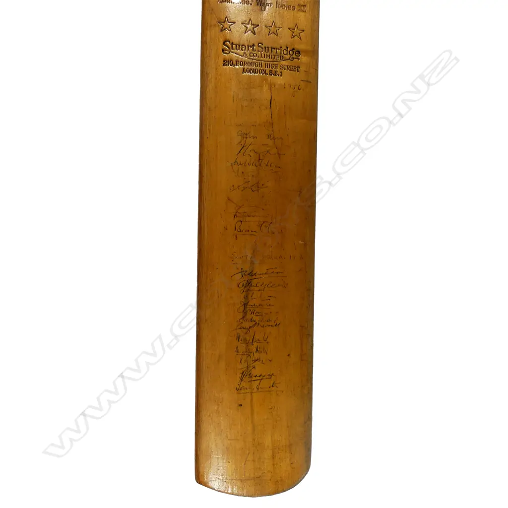 A rare c.1955-56 'Autograph Barbados West Indies XI' signed cricket bat Image 1++