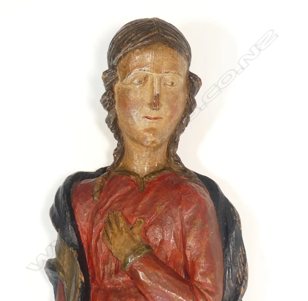 A pair of wooden antique Spanish religious figures Image 1++