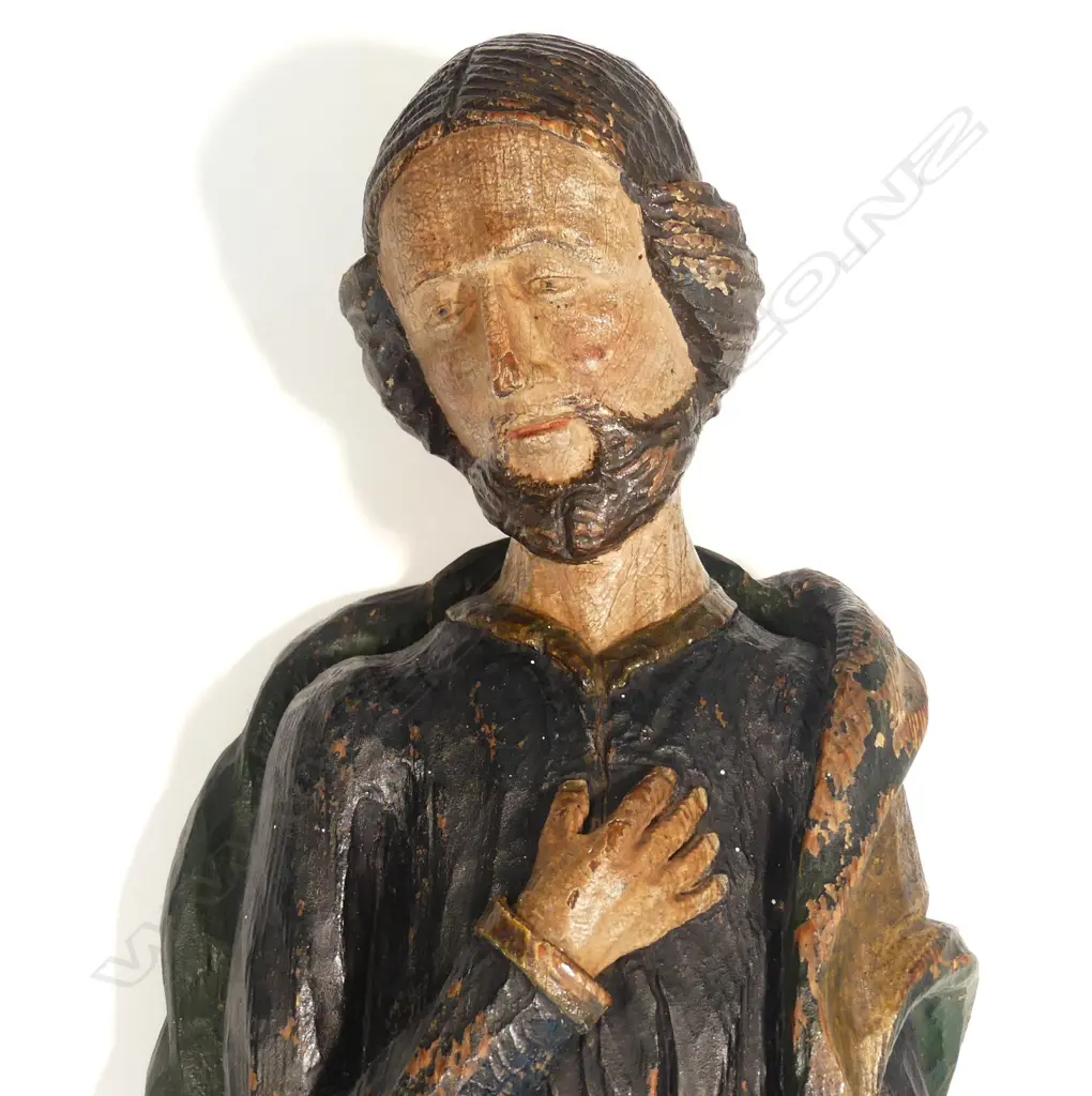 A pair of wooden antique Spanish religious figures Image 1++