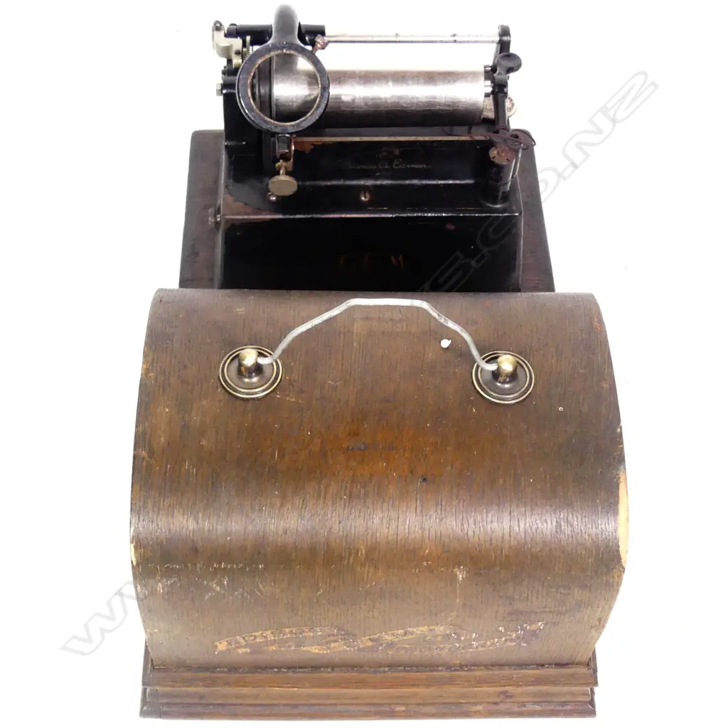 An Edison cylinder 'Gem' phonograph with original printed model details Image 1++