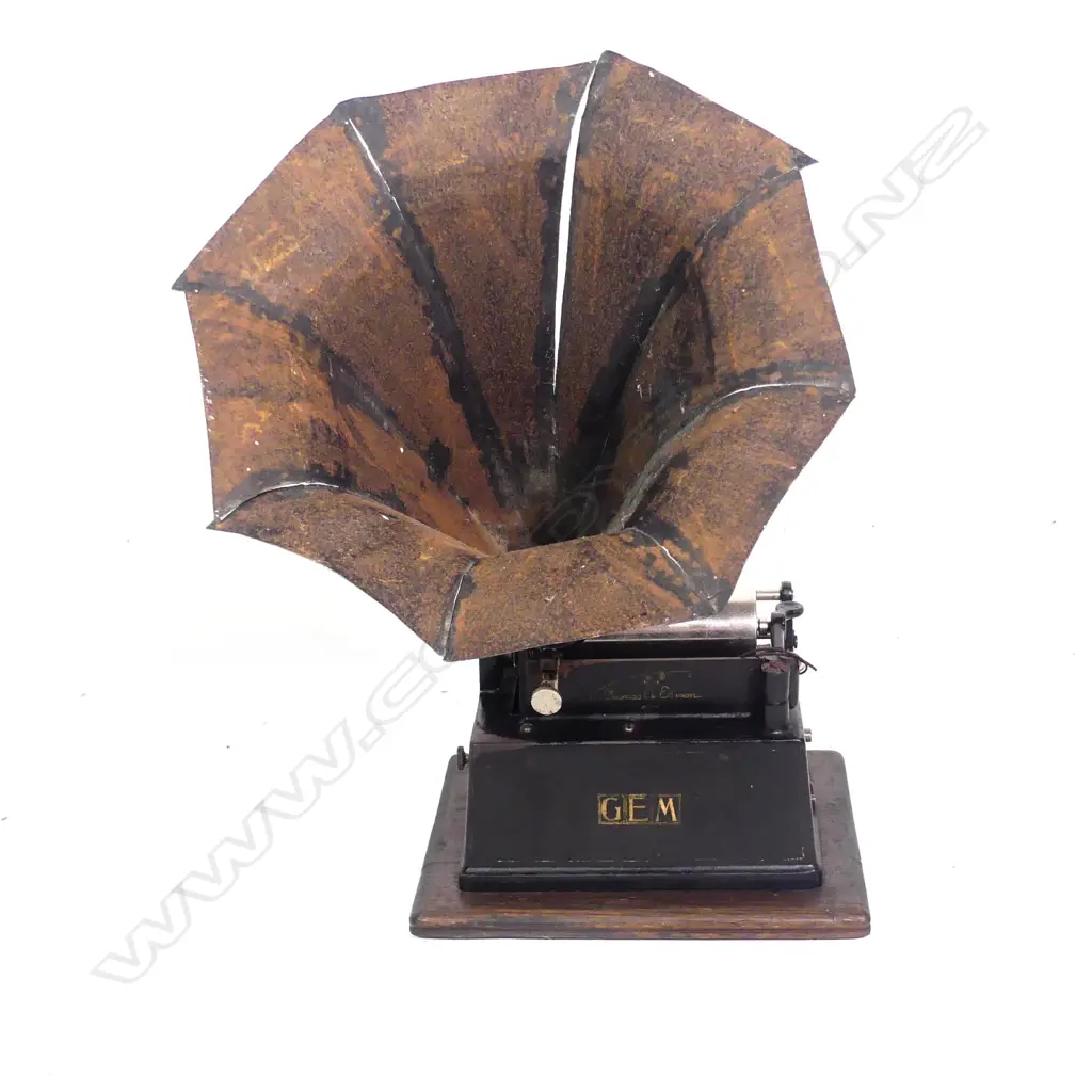 An Edison cylinder 'Gem' phonograph with original printed model details Image 1++