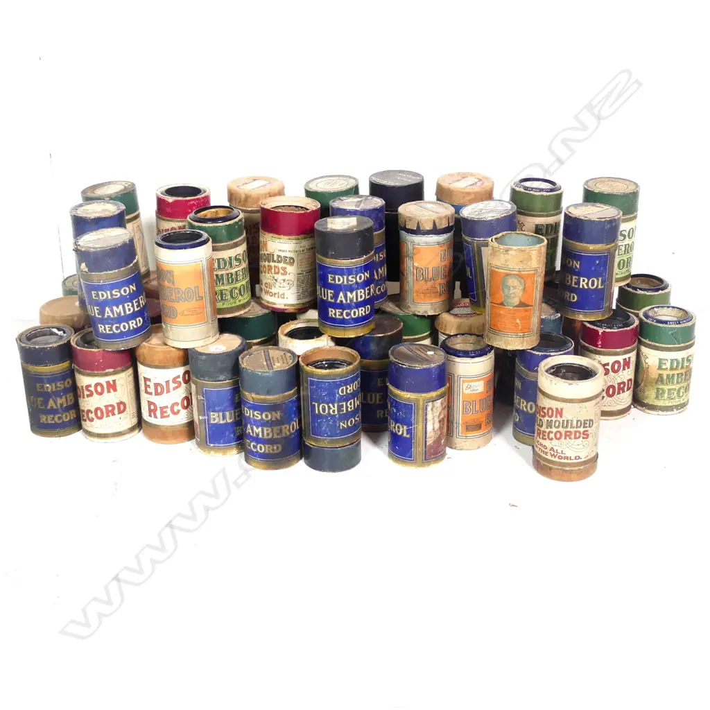 Approx. 50 vintage Edison cylinder gramophone records Image 1++