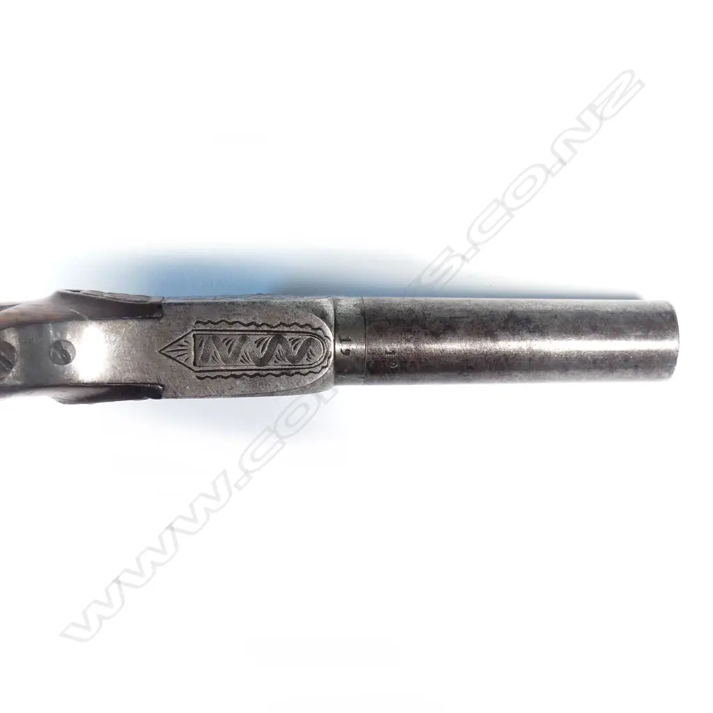 A 19thC French percussion pocket pistol Image 1++