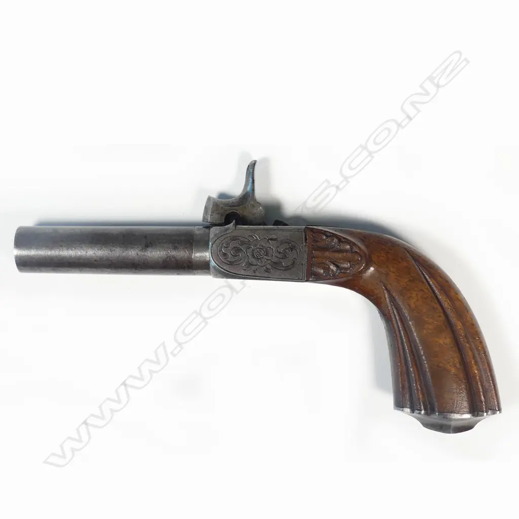 A 19thC French percussion pocket pistol Image 1++