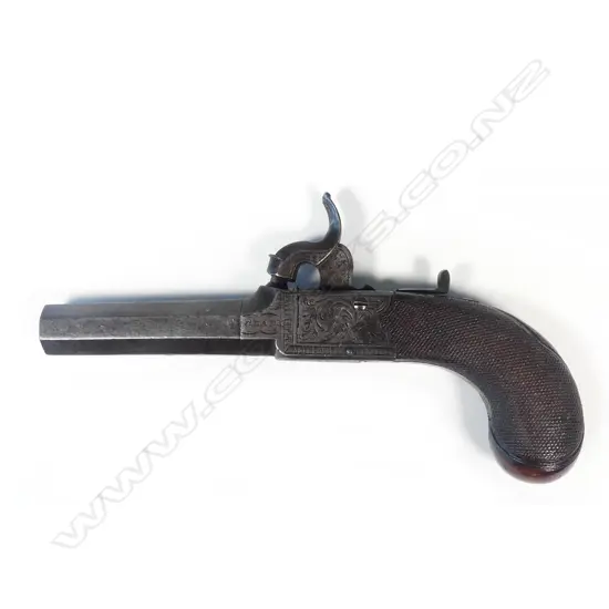A mid 1800s percussion boxlock pocket pistol